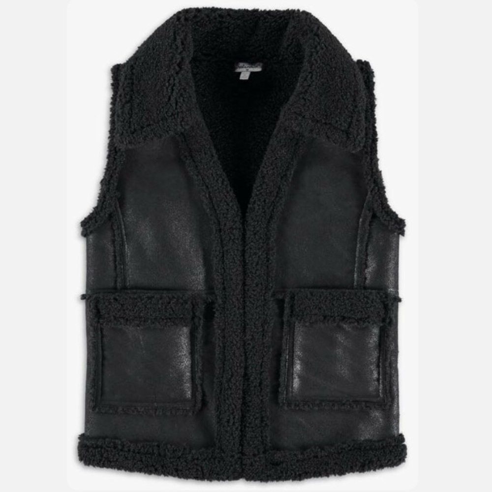 Splendid Girls Faux Leather Sherpa Vest